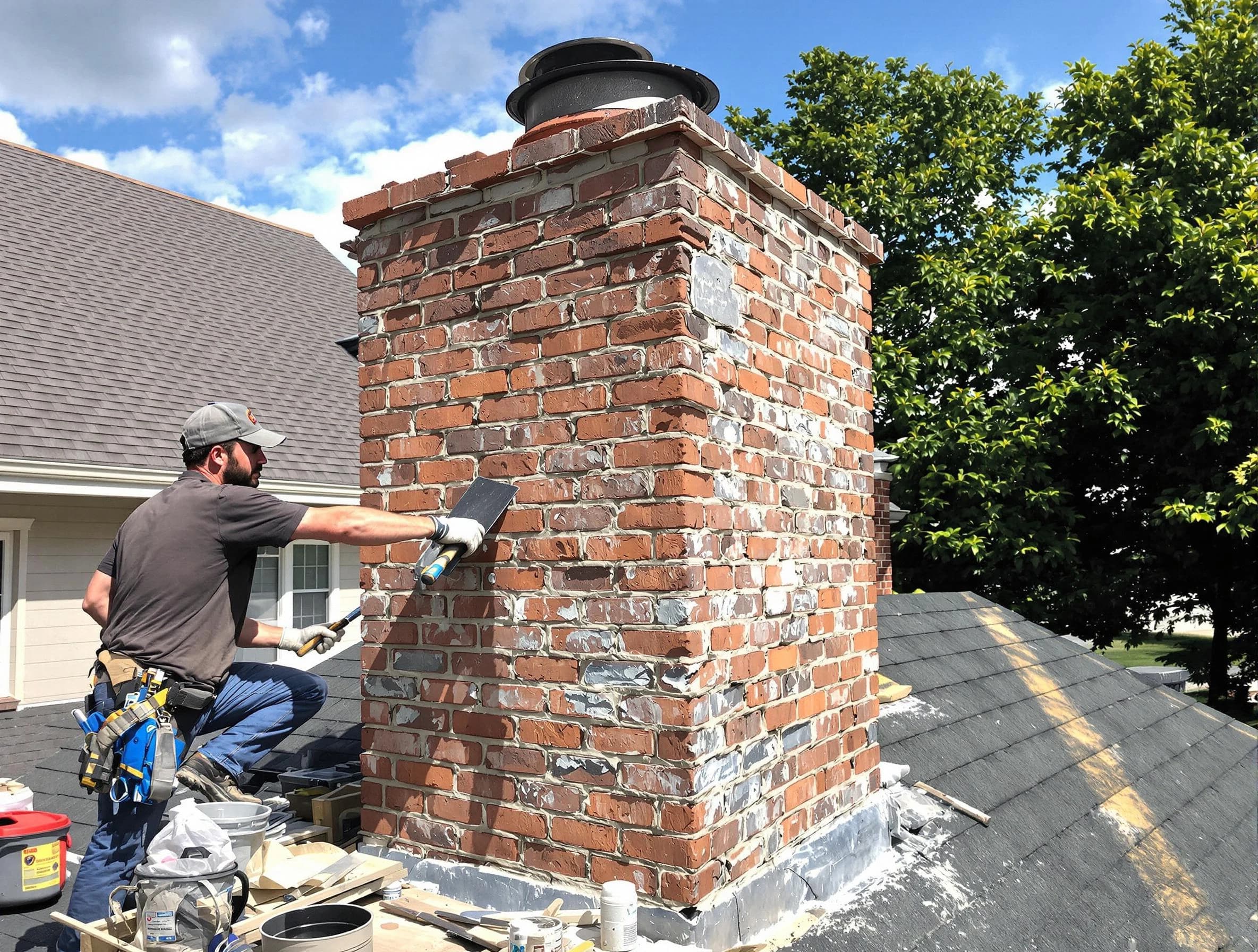 Completed chimney rebuild by South Brunswick Chimney Sweep in South Brunswick, NJ