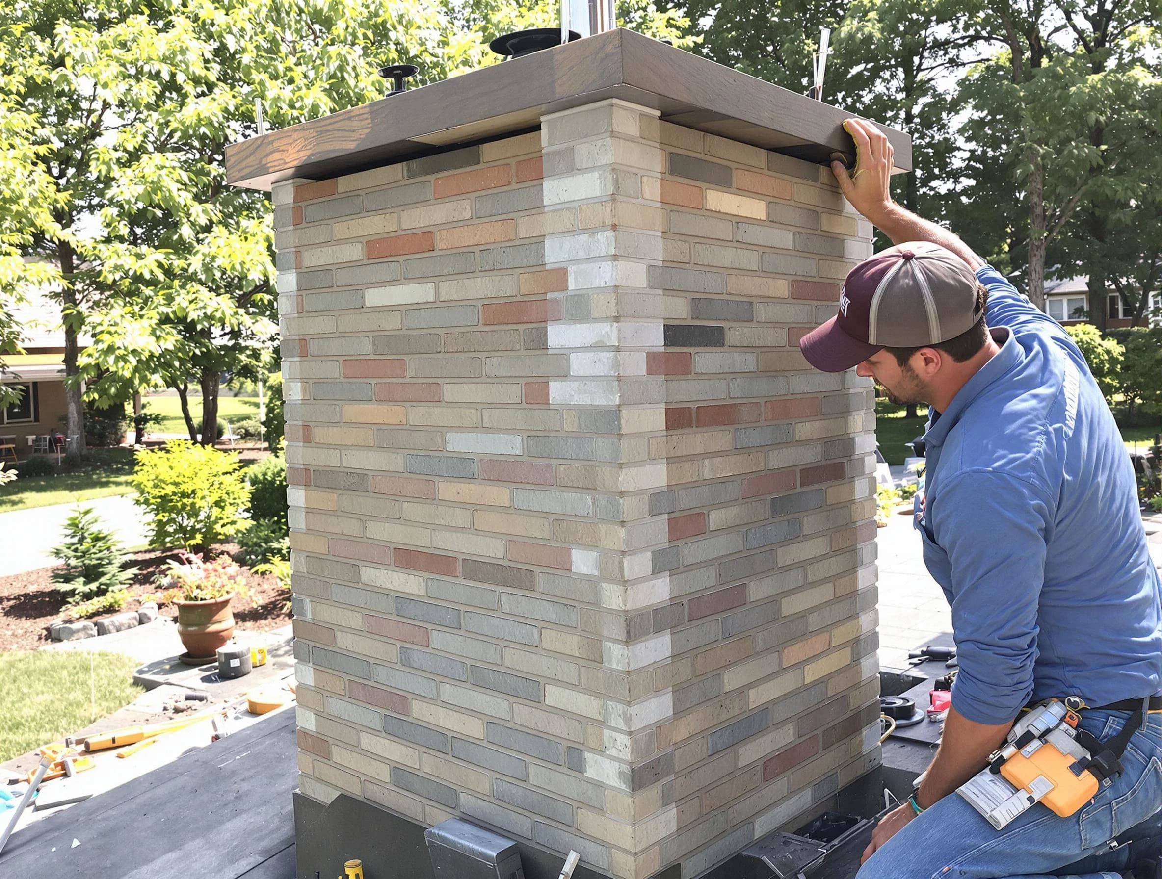 South Brunswick Chimney Sweep completing a modern chimney remodel in South Brunswick, NJ