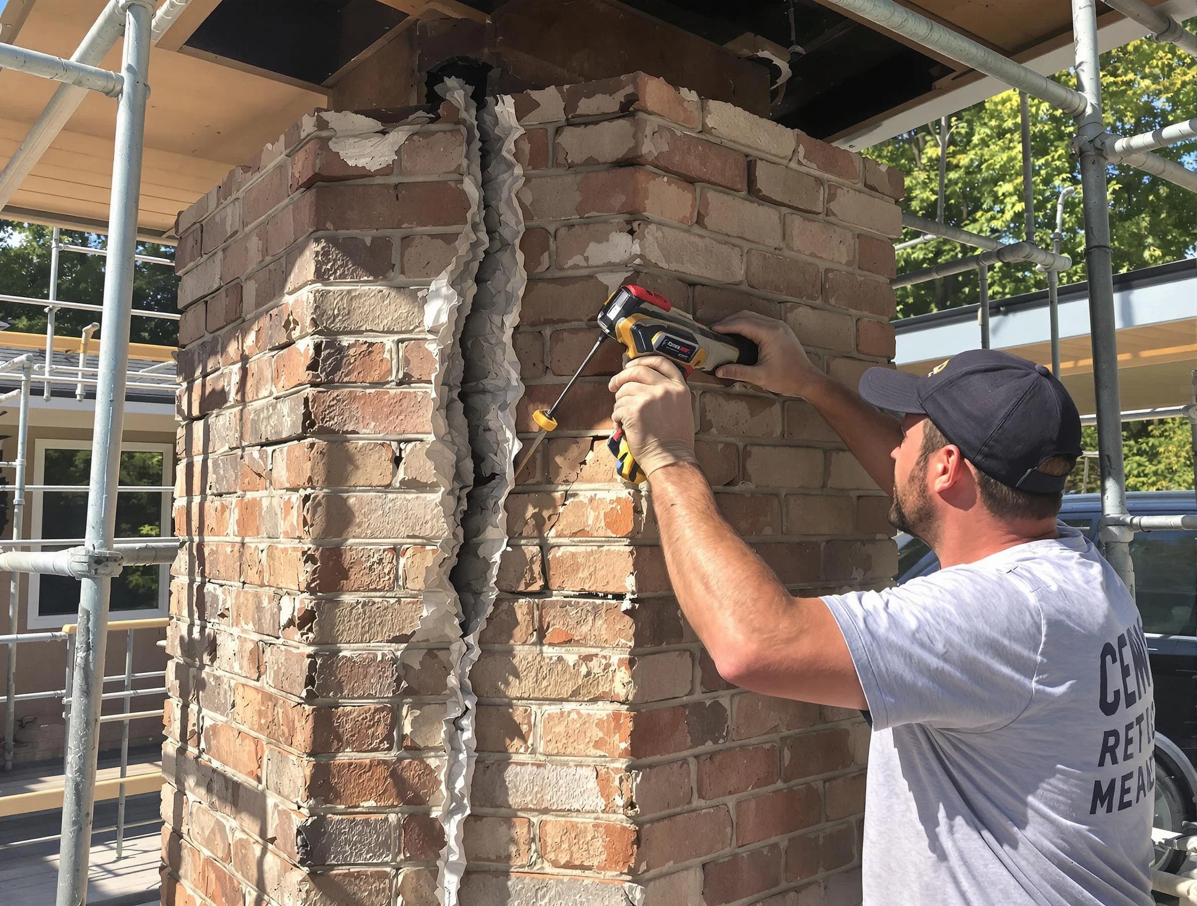 South Brunswick Chimney Sweep technician performing chimney repair in South Brunswick, NJ