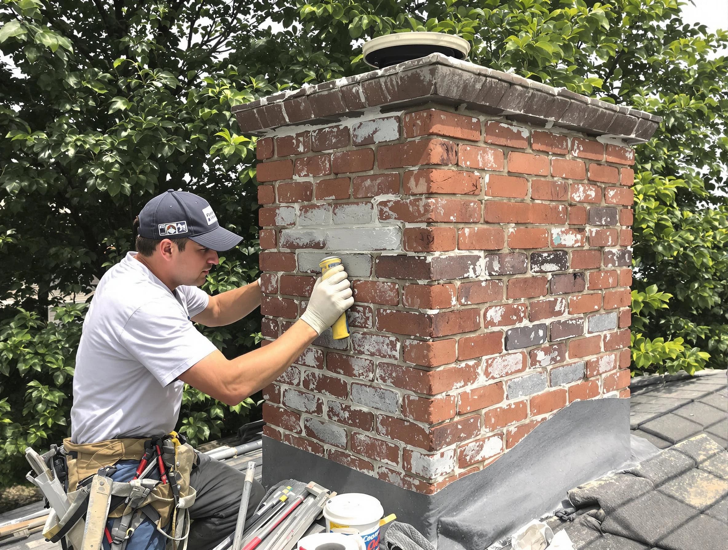 South Brunswick Chimney Sweep restoring an aging chimney in South Brunswick, NJ