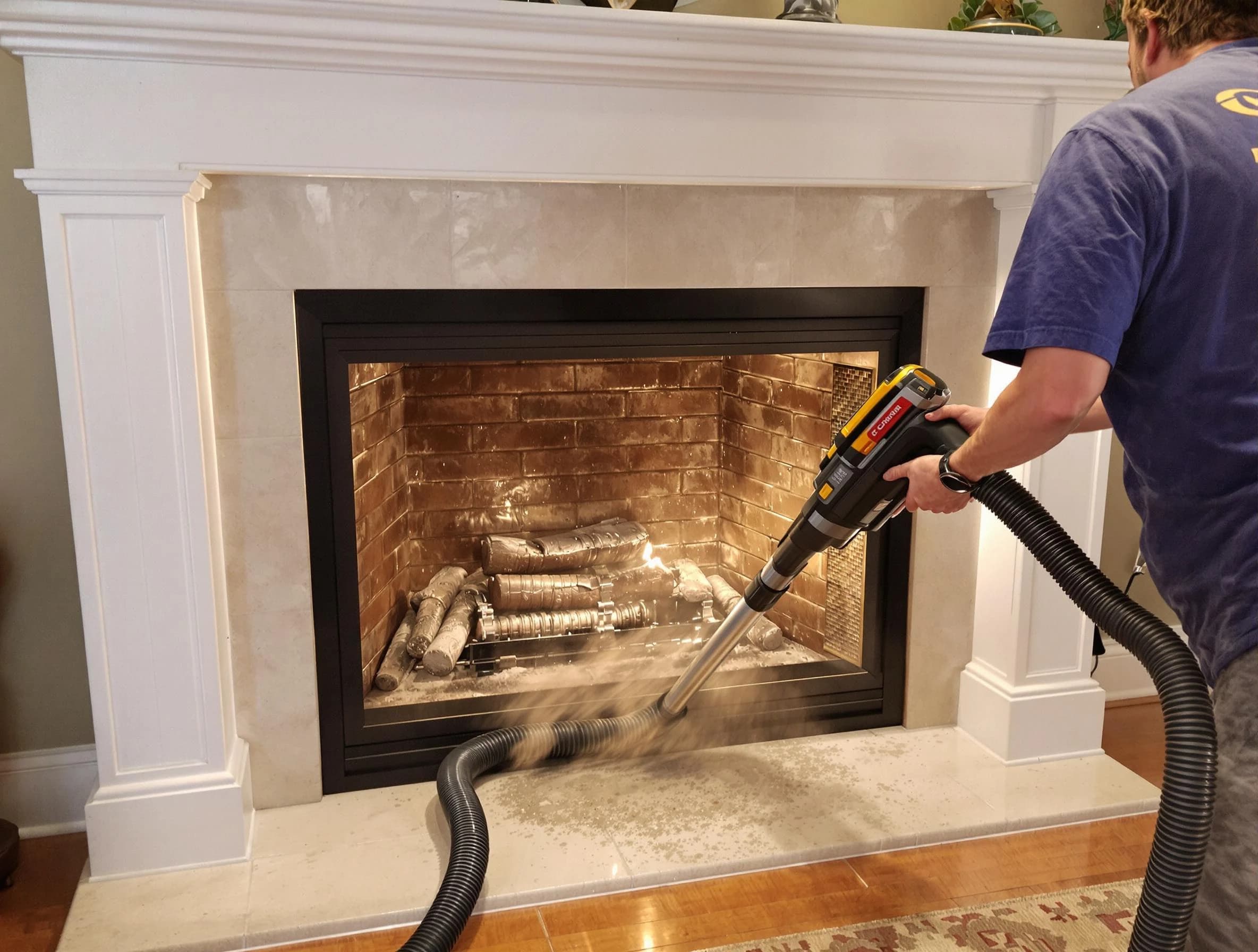 Fireplace cleaning performed by South Brunswick Chimney Sweep in South Brunswick, NJ