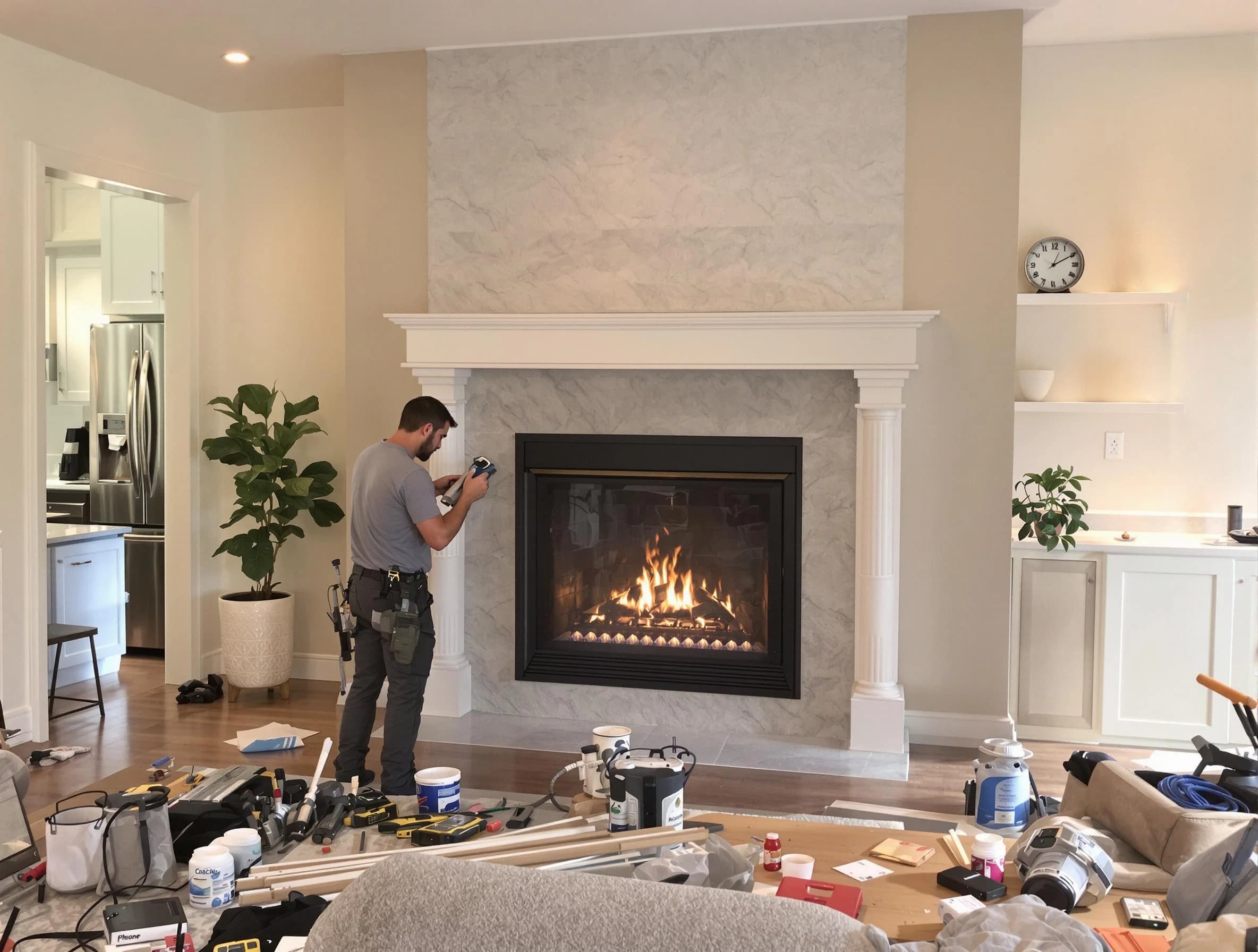 Newly installed fireplace by South Brunswick Chimney Sweep in South Brunswick, NJ