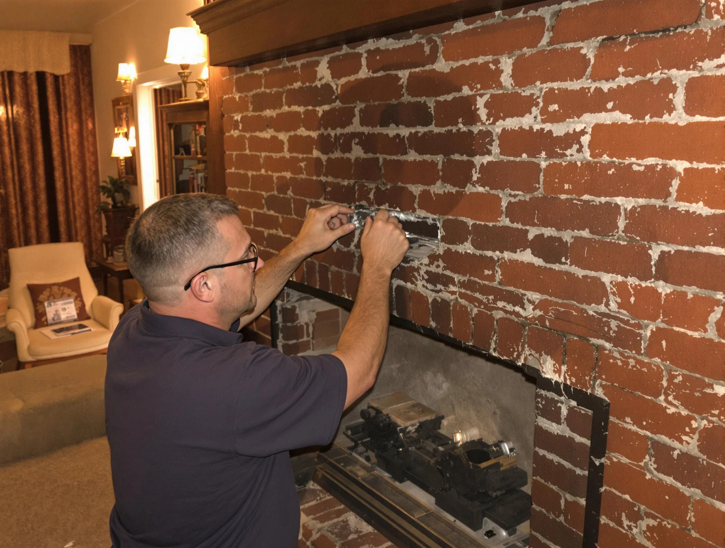 South Brunswick Chimney Sweep expert fixing a fireplace in South Brunswick, NJ